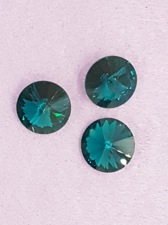 RIVOLI - 18MM GLASS ROUND - BLUE ZIRCON