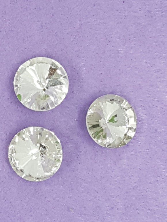 RIVOLI - 18MM GLASS ROUND - DIAMOND CLEAR