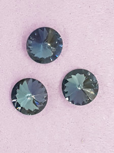 RIVOLI - 18MM GLASS ROUND - STEEL BLUE