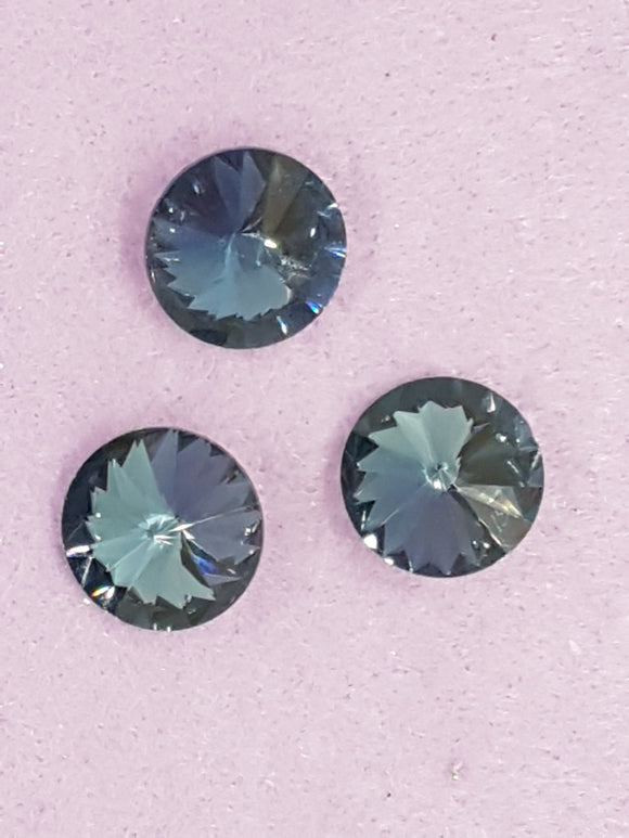 RIVOLI - 18MM GLASS ROUND - STEEL BLUE