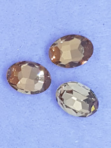 RHINESTONE - 18 X 13MM GLASS OVAL - AMBER