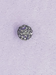 RONDELLES - 10MM RHINESTONE/POLYMER CLAY DISCO BEADS- LAVENDER