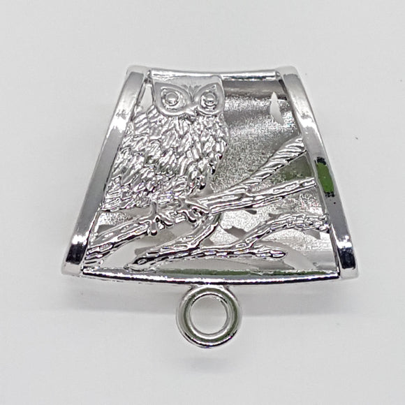 SCARF BAIL - OWL MOTIF - SILVER