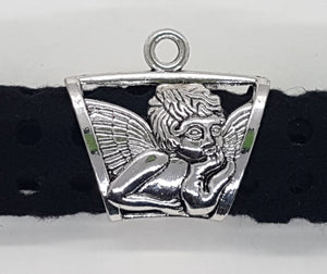 SCARF BAIL - CHERUB MOTIF - ANTIQUE SILVER