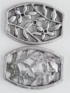 SPACER BAR LINKS - 3 HOLE - 25 X 18MM ANTIQUE SILVER COLOUR