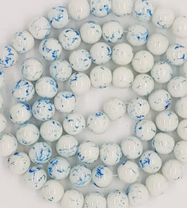 12MM GLASS BEADS - COBALT MOTTLE