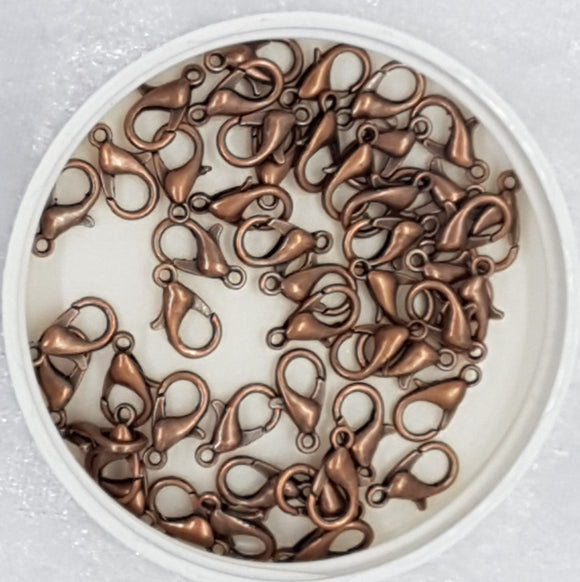 LOBSTER CLASPS - COPPER COLOUR 12MM
