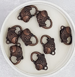 LOBSTER CLASPS - COPPER COLOUR FISH