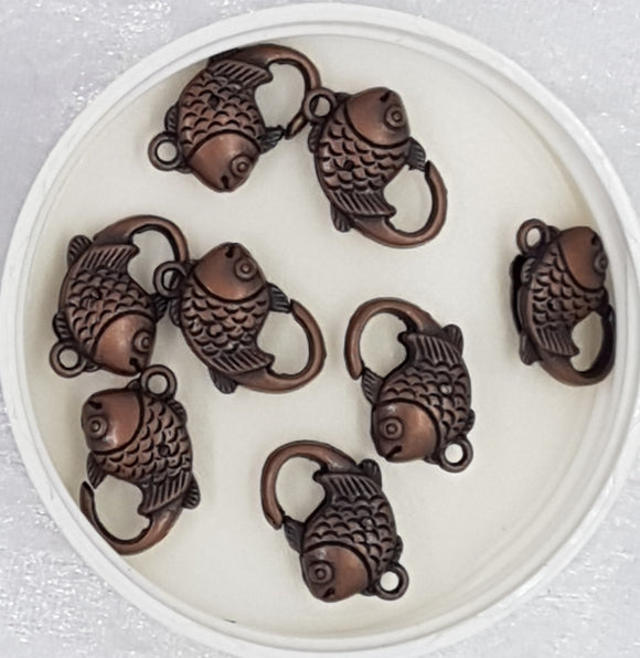 LOBSTER CLASPS - COPPER COLOUR FISH