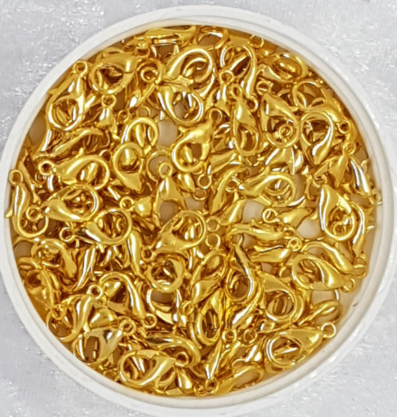 LOBSTER CLASPS - GOLD 12MM