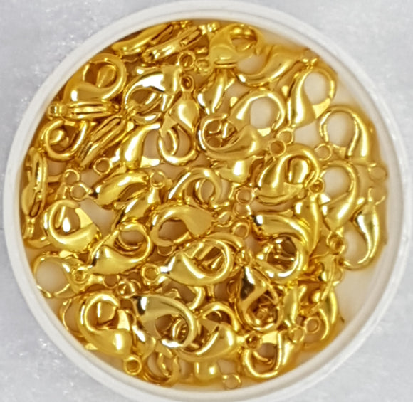 LOBSTER CLASPS - GOLD 15MM