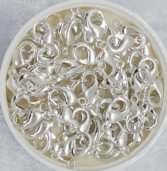 LOBSTER CLASPS - SILVER 15MM