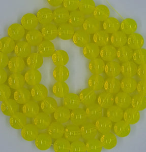 12MM GLASS BEADS - YELLOW