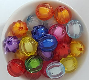 20MM ACRYLIC BEADS - MIXED PUMPKIN BEADS