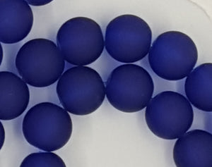 10MM GLASS BEADS - 25 per packet - DARK ROYAL BLUE